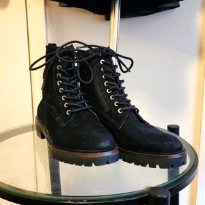 Lucky Brand Suede Combat Boots size 6